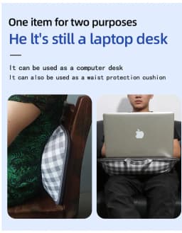 MUMUCC Lazy Laptop Table with Cushions and Slots, Multifunctional Mini Pillow Table, Portable Room Desk, Office Lumbar Support