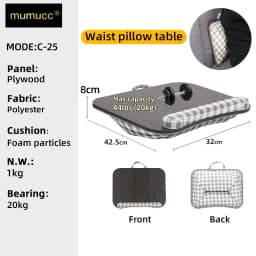 MUMUCC Lazy Laptop Table with Cushions and Slots, Multifunctional Mini Pillow Table, Portable Room Desk, Office Lumbar Support