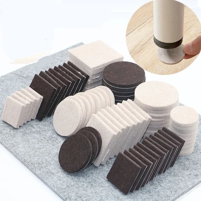 18-160pcs 5mm Thicker Self Adhesive Chair Table Legs Felt Pads Floor Surface Anti Skid Scratch Protector Mute Non-slip Feet Mat