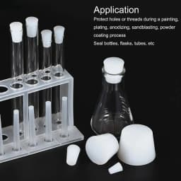 White Solid Silicone Plug High Temp Rubber Conical Stopper Laboratory Flask Sealing Cover Water Pipe Exhaust Valve