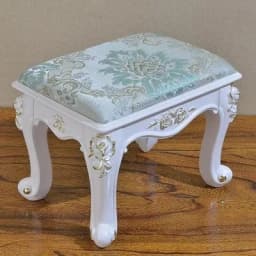Retro Fabric Dressing Chair, Child Round Stool, Dressing Seat, Home Furniture, Living Room Dinning Chair, ABS Leg, Round Ottoman