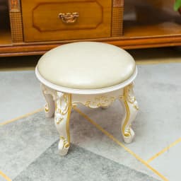 Retro Fabric Dressing Chair, Child Round Stool, Dressing Seat, Home Furniture, Living Room Dinning Chair, ABS Leg, Round Ottoman