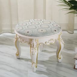 Retro Fabric Dressing Chair, Child Round Stool, Dressing Seat, Home Furniture, Living Room Dinning Chair, ABS Leg, Round Ottoman