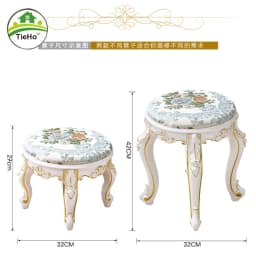 Retro Fabric Dressing Chair, Child Round Stool, Dressing Seat, Home Furniture, Living Room Dinning Chair, ABS Leg, Round Ottoman
