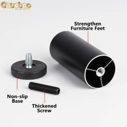 Onuobao 4PCS Furniture Leg M8 Screw Adjustable Aluminum Alloy Sofa Leg for Table Legs Raised Feet Refrigerator Washing Machine