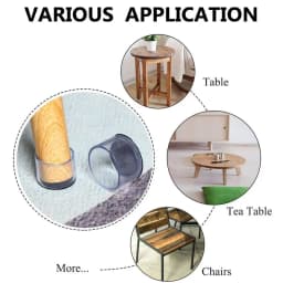 4 Pcs/Set Silicone Pads Transparent Table And Chair Leg PVC Caps Round Bottom Foot Cover Non-slip Furniture Floor Protector Pads
