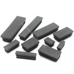Black Plastic Rectangle Blanking End Caps Steel Pipe Plug Furniture Leg Feet Pads Square Tube Inserts Plugs Bungs Cover 10-160mm