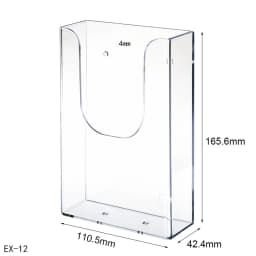 Acrylic Transparent Single-Layer Wall-Mounted Folder Plastic Shelf File Rack 1/3 A4 Office Data Storage Display Rack Stationery