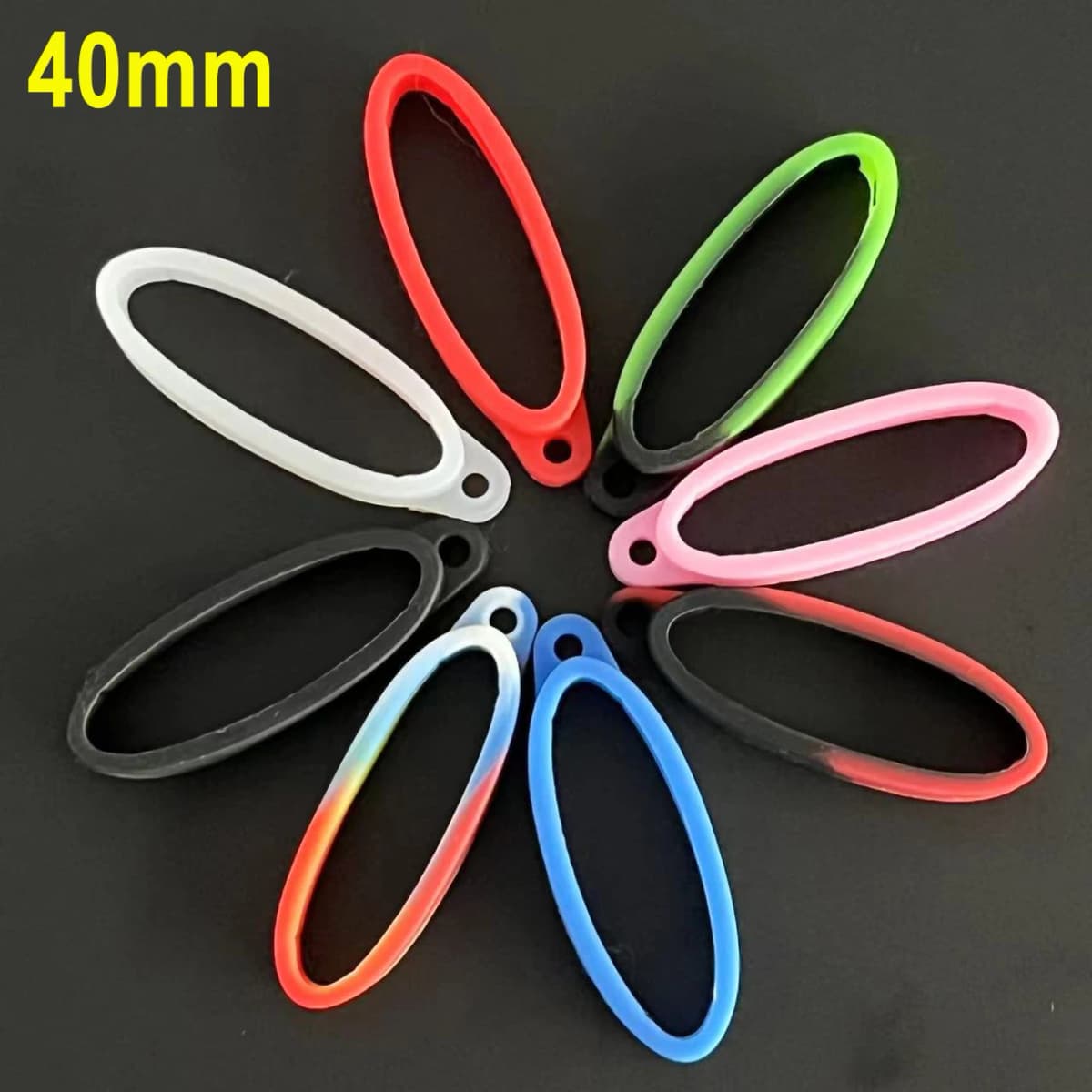 40mm Silicone Ring Lanyard Band With Hole For Box Mechanical Rod Accessories Rope Hanging Loop Keychain Rubber Decoration