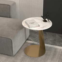 A Rocks By The Sofa, Corners, A Few Bedside Tables, Modern Minimalist Creativity, Light Luxury Living Room, Round Table,
