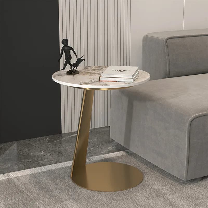 A Rocks By The Sofa, Corners, A Few Bedside Tables, Modern Minimalist Creativity, Light Luxury Living Room, Round Table,