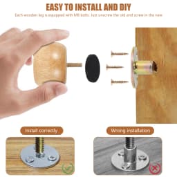 4pcs Wooden Solid Furniture Feet Replacement Sofa Legs Universal for Furniture Couch Chair Furniture Leg Set Accessories