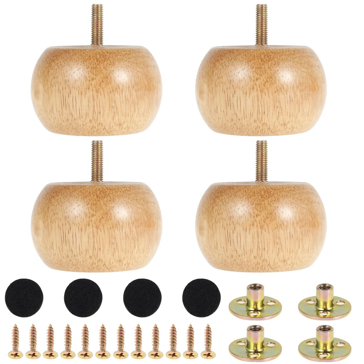 4pcs Wooden Solid Furniture Feet Replacement Sofa Legs Universal for Furniture Couch Chair Furniture Leg Set Accessories