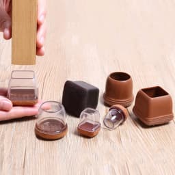 32PCS Table Chair Leg Floor Caps Cover Protectors Non Slip Square TPR Furniture Glides Feet Felt Pads Hardwood Floors Protector