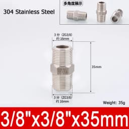 1-10pcs Nipple Connector 1/8"1/4"3/8" 1/2" 3/4"1" Stainless Steel Double Male Thread Equal/Reducing Connector Length 30-100mm