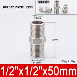 1-10pcs Nipple Connector 1/8"1/4"3/8" 1/2" 3/4"1" Stainless Steel Double Male Thread Equal/Reducing Connector Length 30-100mm