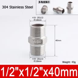 1-10pcs Nipple Connector 1/8"1/4"3/8" 1/2" 3/4"1" Stainless Steel Double Male Thread Equal/Reducing Connector Length 30-100mm