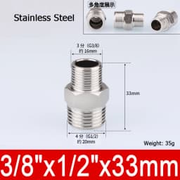 1-10pcs Nipple Connector 1/8"1/4"3/8" 1/2" 3/4"1" Stainless Steel Double Male Thread Equal/Reducing Connector Length 30-100mm