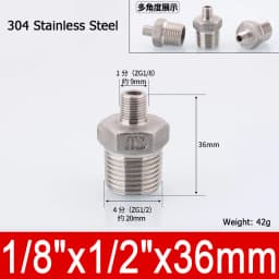 1-10pcs Nipple Connector 1/8"1/4"3/8" 1/2" 3/4"1" Stainless Steel Double Male Thread Equal/Reducing Connector Length 30-100mm