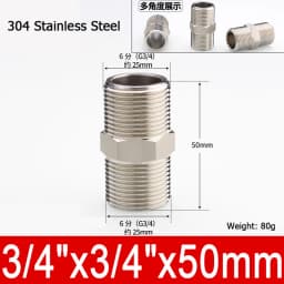 1-10pcs Nipple Connector 1/8"1/4"3/8" 1/2" 3/4"1" Stainless Steel Double Male Thread Equal/Reducing Connector Length 30-100mm
