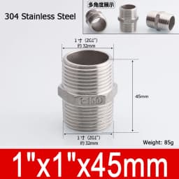 1-10pcs Nipple Connector 1/8"1/4"3/8" 1/2" 3/4"1" Stainless Steel Double Male Thread Equal/Reducing Connector Length 30-100mm