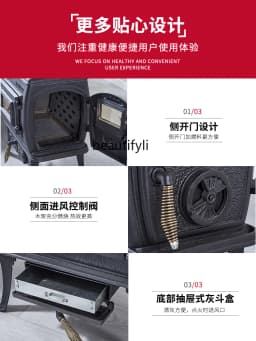 Fireplace New Cast Iron Burning Wood Stove Heating Stove Household Heating Stove Power 8kW