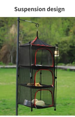 3/4 Layers Foldable Hanging Mesh Anti-insect Drying Storage Net Rack Drying Folding Net Camping Sun-dried Fish Drying Net Rack