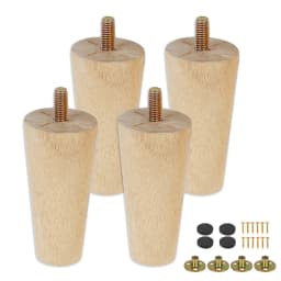 4Pcs Solid Wood Furniture Leg Kit 8/15/20cm Height Furniture Feet Oblique/Straight Table Feet Non-slip Furniture Floor Protector