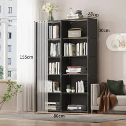 Multi-layer Storage Rack Dustproof Wardrobe Storage Cabinet Multifunctional with Curtains Portable Clothes Organizer Cabinet
