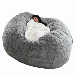 No Stuffed Gray Bean Bags Chair Giant Bean Bags Pouf Sofa Bed Puff Futon Room Seat Tatami Relax Lounge Furniture Only Bags Case
