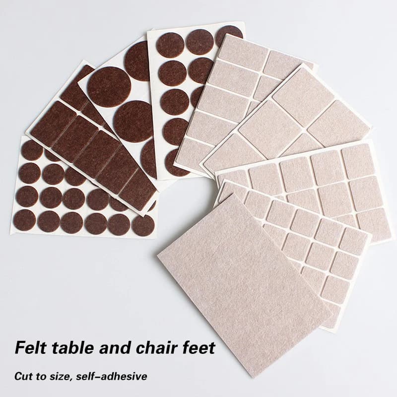 1 Set Thicken Self Adhesive Felt Chair Leg Pads Floor Protectors Furniture Legs Table Leg Covers Round Bottom Anti-slip Pads