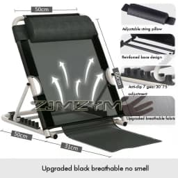 Multifunctional Lifting Bed Backrest Folding for Adult Adjustable Angle Back Rest Steel Large 6/7 Gears