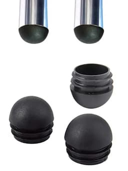 4pcs Spherical Head Black Plastic Round Head Tube Hole Plugs Chair Leg Caps Insert Plugs Floor Protector Furniture Bottom Covers