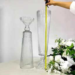 4pcs-10pcs 70cm tall crystal table Standing glass Candle Holders Wedding Tall clear crystal Candelabra Centerpieces