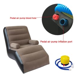 Folding Lazy Sofa,Inflatable Lounge Chair Thickened Durable Folds,Compactly Gaming Lounger Air Bench for Leisure Bed Sleeping