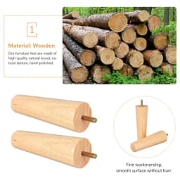 4Pcs Solid Wood Furniture Legs Height 10/12/15CM Straight Sturdy Tapered Sofa Bed Cabinet Table Chair Replacement Furniture Legs