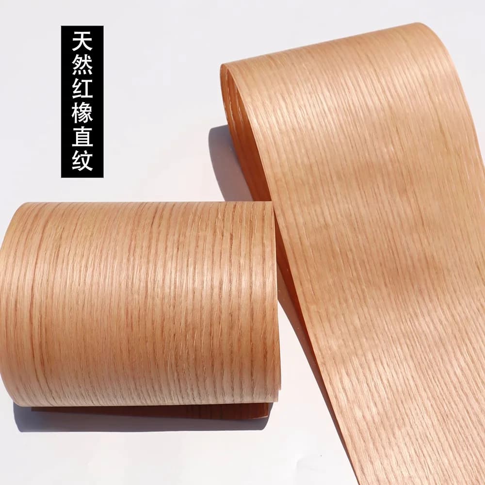 Natural red oak veneer Handmade Veneer Solid Wood veneer panel Decoration Wooden Door furniture Speaker veneer16x250cm T0.2mm
