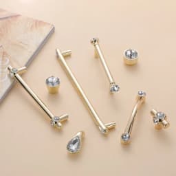 Gold Crystal Light Luxury Cabinet Knobs Handles Pulls for Furniture Drawer with Screws