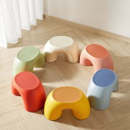 Stool Plastic Rainbow Shape Footstool Safety Kids Step Stool Seat for Living Room Indoor Furniture Children'S Stool Toy Non-Slip