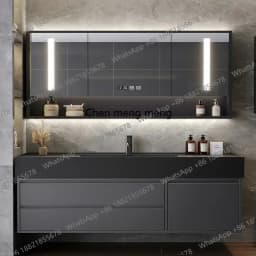B567 Bathroom Cabinet Combination with Rock Integrated Basin Drawer Vanity Intelligent Bathroom Cabinet Sink Washbasin Furniture