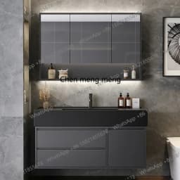 B567 Bathroom Cabinet Combination with Rock Integrated Basin Drawer Vanity Intelligent Bathroom Cabinet Sink Washbasin Furniture