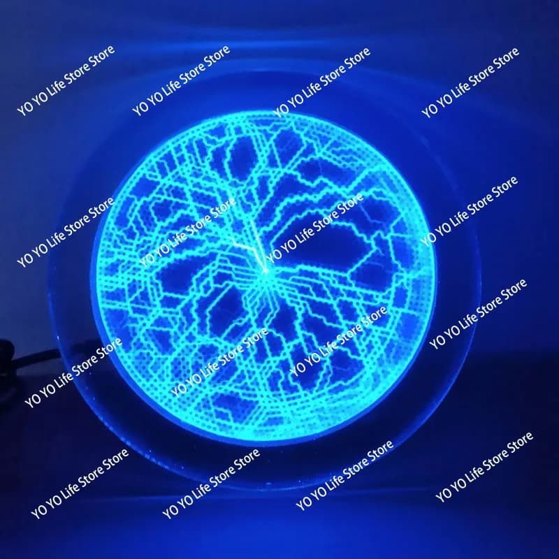 Flash Disk 6-inch Blue Tricolor Lightning Disk Red Green Pink Magic Disk Touch Current Lamp Plas-ma Plate
