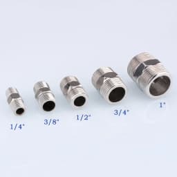 10pc 304 Stainless Steel Hexagonal Outer Wire Double Headed Straight Through Coupling Threaded Pipe Male Thread Hex Nipple Union