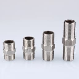 10pc 304 Stainless Steel Hexagonal Outer Wire Double Headed Straight Through Coupling Threaded Pipe Male Thread Hex Nipple Union