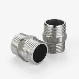 10pc 304 Stainless Steel Hexagonal Outer Wire Double Headed Straight Through Coupling Threaded Pipe Male Thread Hex Nipple Union