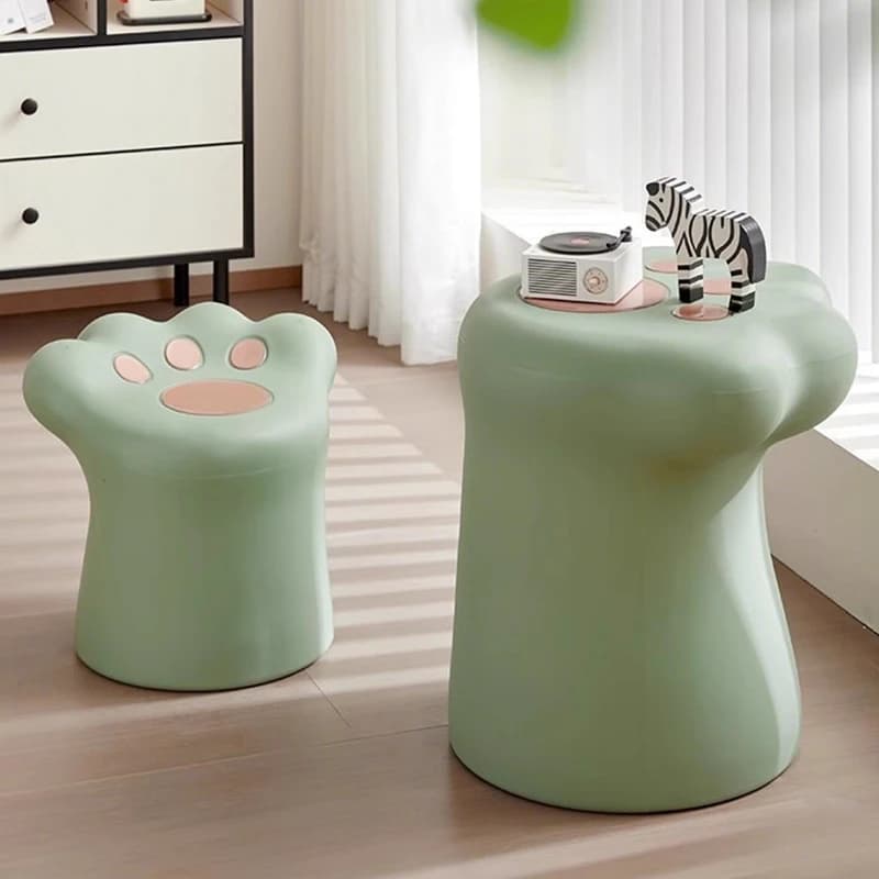 Cat Paw Coffee Table Creative Small Side Table Set Cartoon Bedroom Bedside Table Cute Children's Room Decoration Furniture