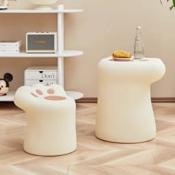 Cat Paw Coffee Table Creative Small Side Table Set Cartoon Bedroom Bedside Table Cute Children's Room Decoration Furniture