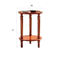 Vintage Round Side Table Solid Wood End Table for Sofa Movable Coffee Table with Rounded Edges, Scandinavian Living Room Accent