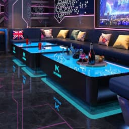 KTV coffee table luminous table card seat box stainless steel tempered glass light luxury special bar counter