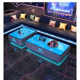 KTV coffee table luminous table card seat box stainless steel tempered glass light luxury special bar counter